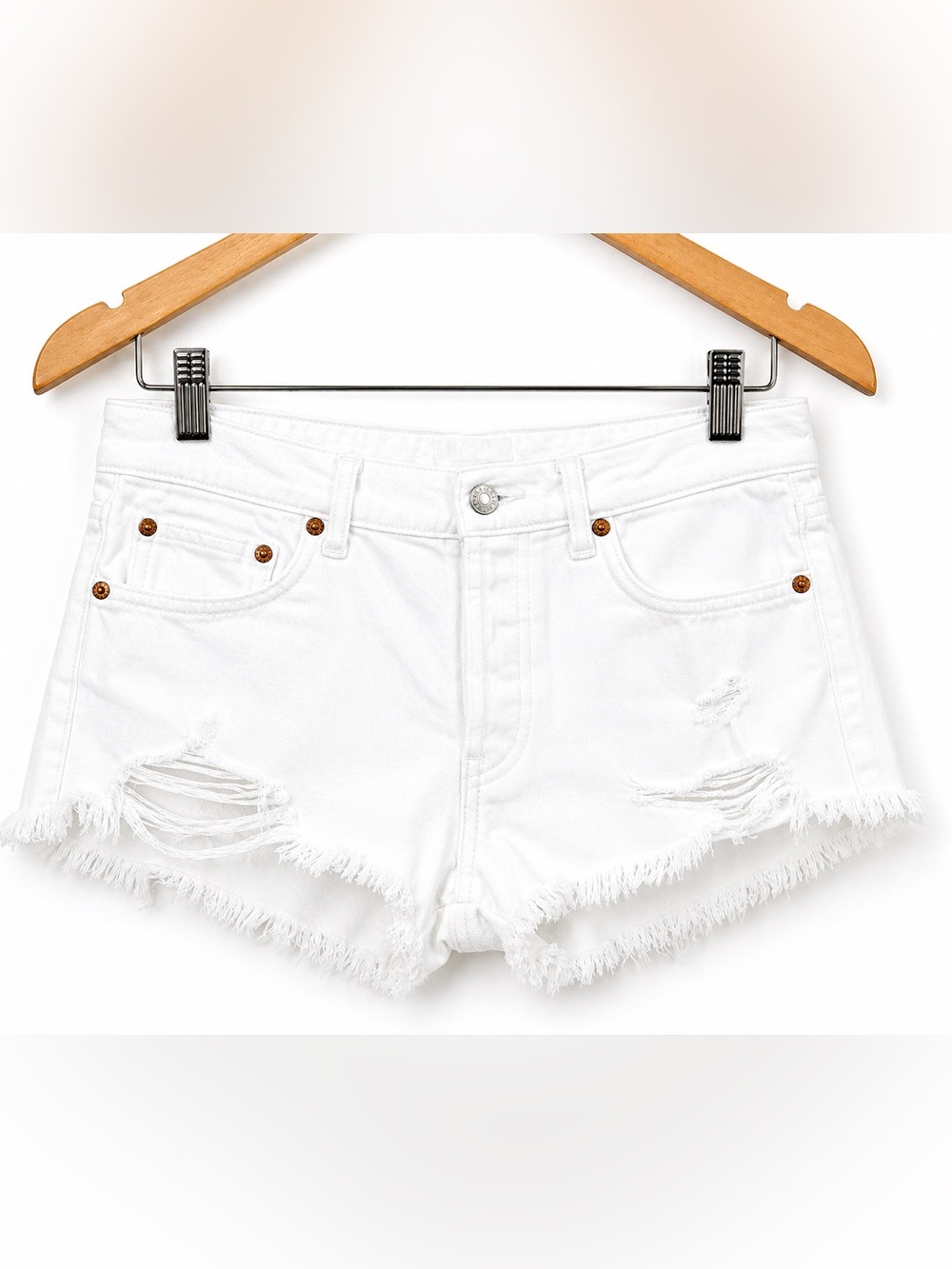 We The Free Distressed White Cutoff Shorts 28 | Free People Boho Festival Denim